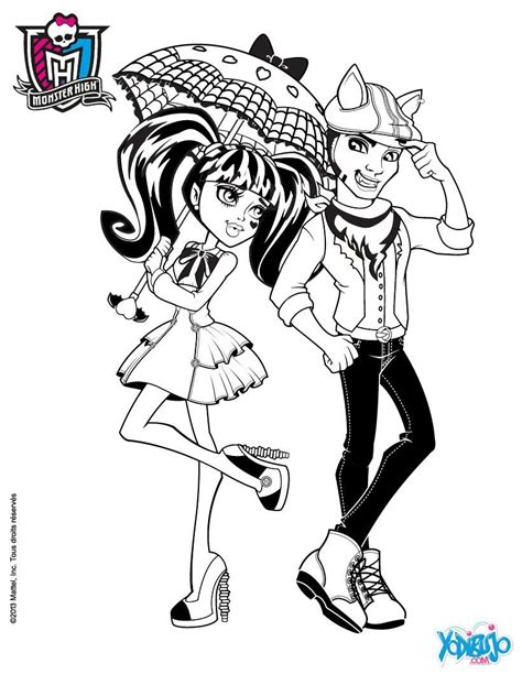 Dibujo Para Colorear Draculaura Y Clawd Wolf Monster Coloring Pages