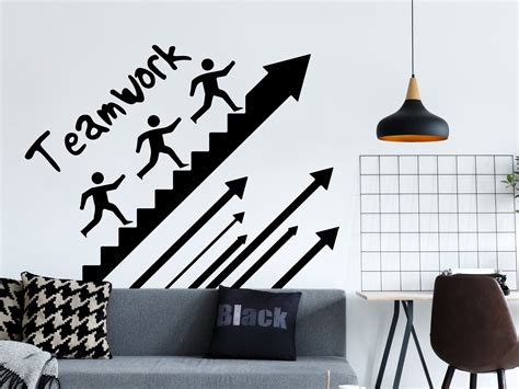 Teamwork Quote Office Wall Decal Teamwork Wall Art Teamwork Etsy