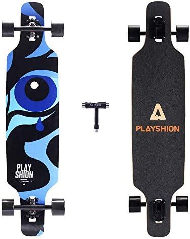 Playshion 39 Inch Drop Through Freestyle Longboard Skateboard Cruiser