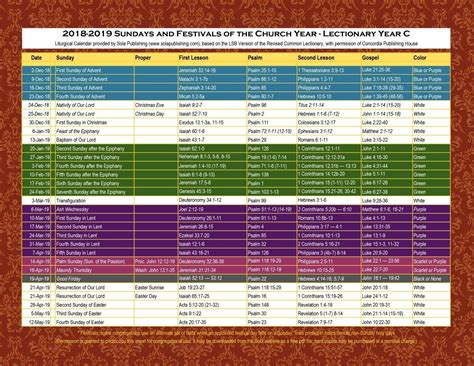 Printable Liturgical Calendar Free Letter Templates