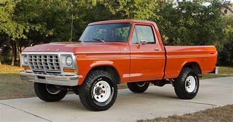 Orange 1978 Ford F 150 400m 4 Speed 4x4 Ford Daily Trucks