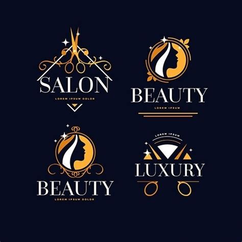 Luxury Hair Salon Logo Collection Vector Free Download