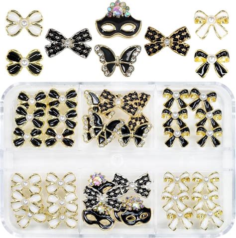 Amazon Qiipii Pcs Elegant Cute Charms For Nails Bow Butterfly