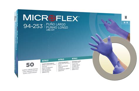 Guante De Nitrilo Azul Violeta Microflex 94 253 Ansell Laboratorios