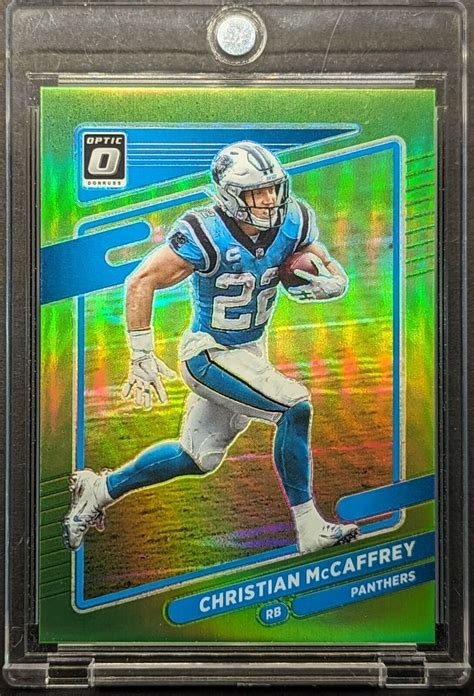 CHRISTIAN MCCAFFREY 2021 Panini Donruss Optic Lime Green Holo Prizm SP