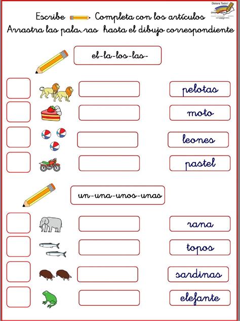 Los Art Culos Interactive Worksheet For Primaria You Can Do The