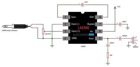 Lm386 Audio Amplifier Ic Pinout Features Circuit 45 Off