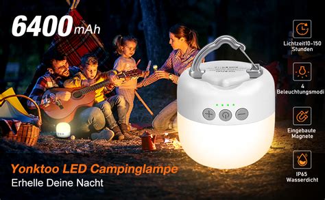 Yonktoo Campinglampe Camping Lampen Usb Aufladbar Mit Mah