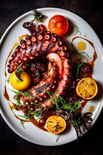 Premium Ai Image Octopus Food Grilled Delicious