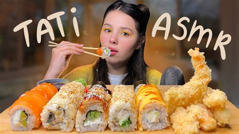 ASMR SUSHI FRIED SHRIMPS MUKBANG EATING SOUNDS YouTube