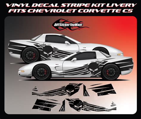 Stripe Kit Livery Side Graphic Vinyl Decal Fits Chevrolet Corvette C5