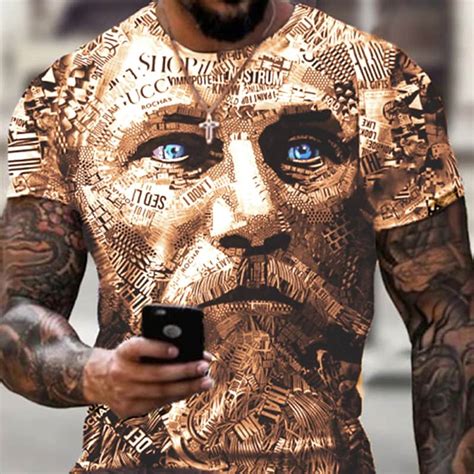 Buy New Summer Men S Fashion T Shirt Personality Deep Eyes Printed Men