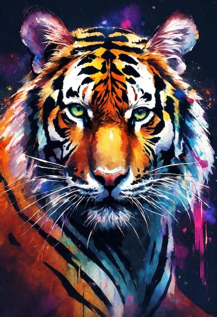 Premium Photo | Abstract tiger art