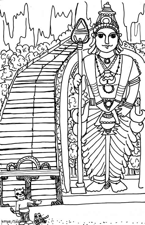 Batu Caves coloring page