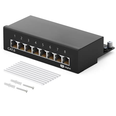 Patchpanel 8 Port RJ45 CAT 6 SCHWARZ Hb Digital De 18 90