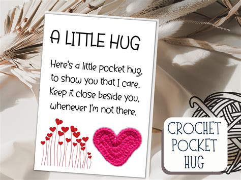 PRINTABLE Pocket Hug Crochet Card Crochet Pocket Hug - Etsy