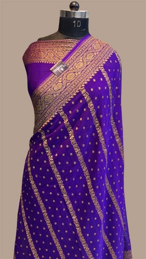 Khaddi Georgette Banarasi Saree Antique Zari At Rs 1199900