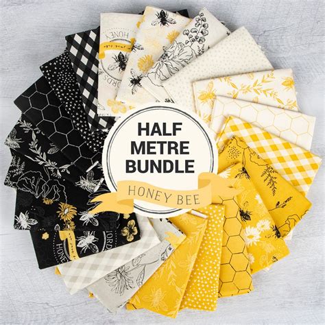 Riley Blake Designs Honey Bee Half Metre Bundle Of Pieces