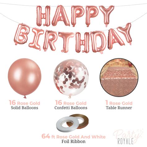 50pc Rose Gold Party Decorations Kit 12 Inch Rose Gold Balloons