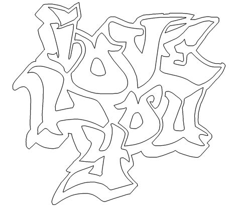 Love Graffiti Coloring Pages Coloring Pages