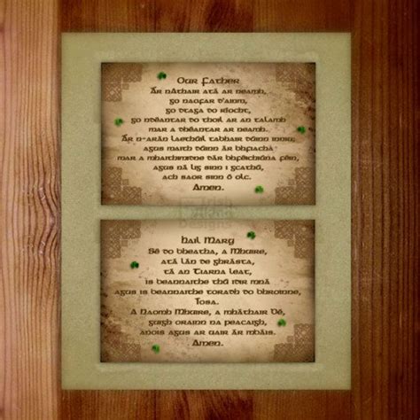 Prayers In Irish Language Our Father Hail Mary Irish Gaelic Language Irish Language Prints