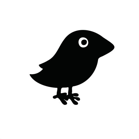 silhouette animal cartoon little bird sparrow, jackdaw vector ...