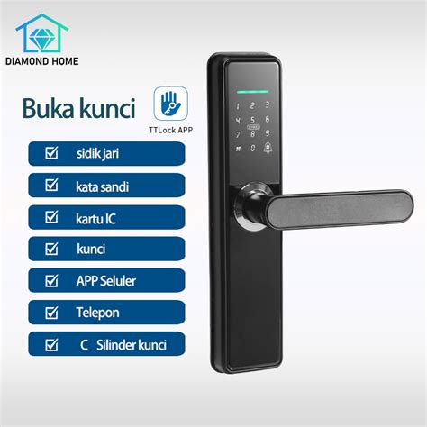 Jual Smartdoor Lock Kunci Pintu Handle Password Finger Print Smart