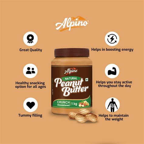 Buy Alpino Natural Peanut Butter Crunchy G High Protein Peanut