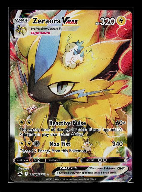 Zeraora Vmax Gg42gg70 Galarian Gallery Crown Zenith Pokemon Card