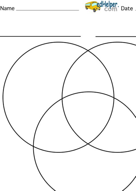 3-Circle Venn Diagram Template printable pdf download