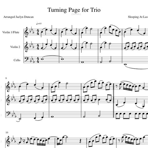 Turning Page Arr Jaclyn Duncan By Sleeping At Last Sheet Music For