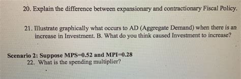 Solved Explain The Difference Between Expansionary And Chegg