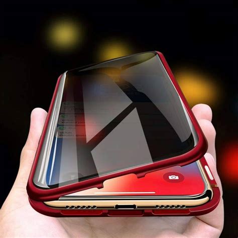 Privacy Magnetic Case for iPhone, Anti Peeping Clear Double Sided ...