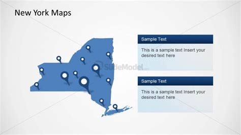 Professional Powerpoint Map Of New York Slidemodel