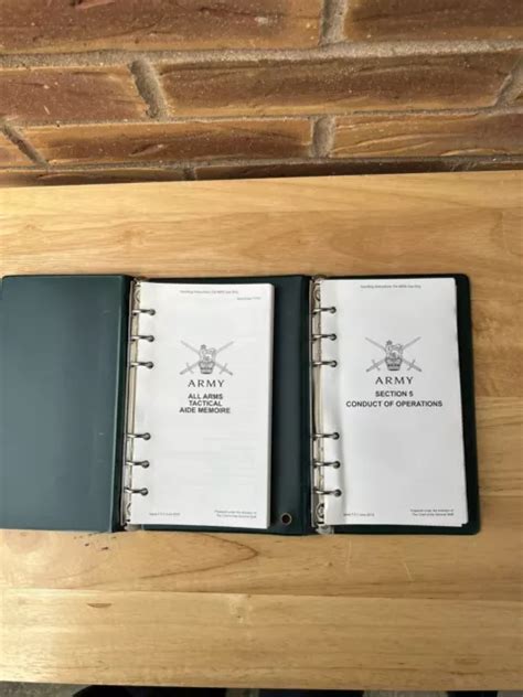 British Army All Arms Tactical Aide Memoire And Sect In Folder