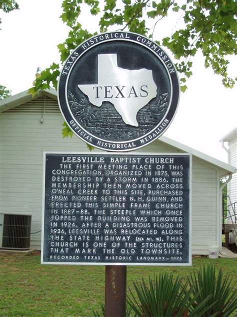 Leesville Baptist Church Texas Historical Markers