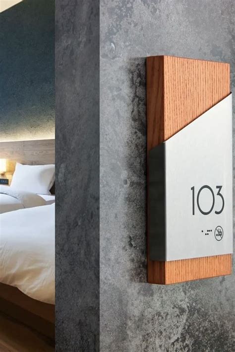 Hotel Room Number Sign|Stainless steel & Wood Room Number Signs | Room ...