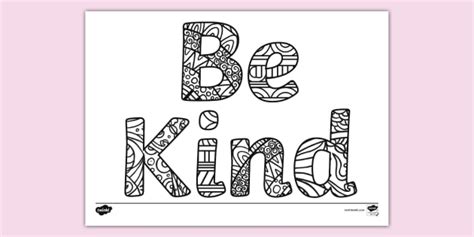 FREE Be Kind Colouring Sheet Colouring Sheets