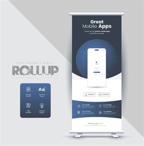 Premium Vector Mobile Apps Promotional Rollup Banner Or Dl Flyer Or