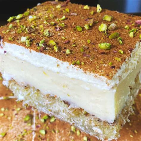 Greek Ekmek Kataifi Recipe Custard Dessert With Cream And Syrupy