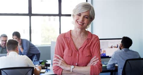 Happiness Arms Crossed And Mature Business Woman Team Leader Or CEO