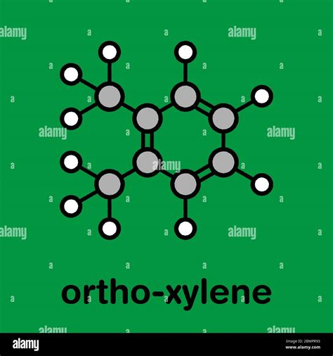 Ortho Xylene O Xylene Aromatic Hydrocarbon Molecule Stylized