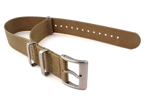 Ribbed Nylon Nato Watch Strap Band Khaki Mm Rd Ab