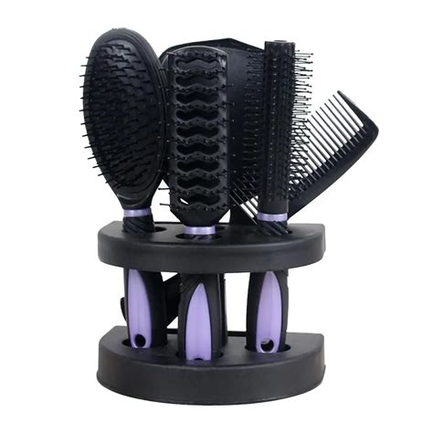 5pcs Anti Static Cushion Comb Brush Salon Home Hair Styling Set With