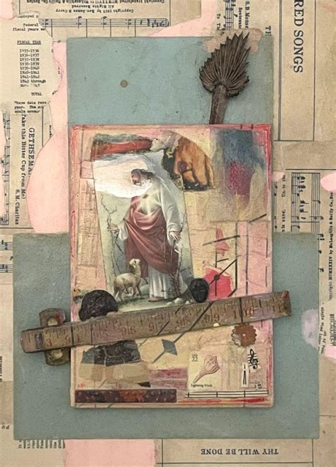 Tom Carapic Mixed Media Art Outsider Visionary Art Newspaper Collage