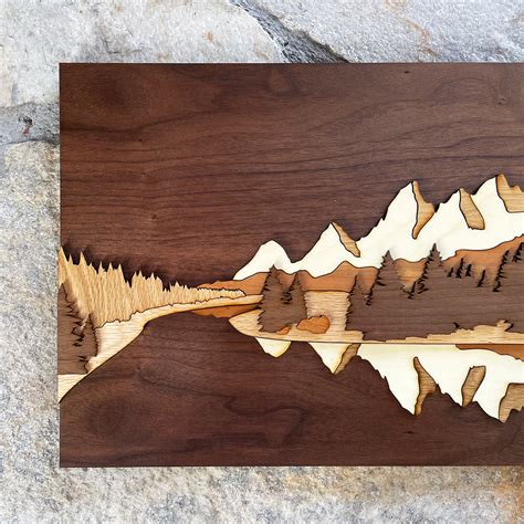 Grand Teton National Park 3d Wooden Art Laser Cut Nature Wall Art