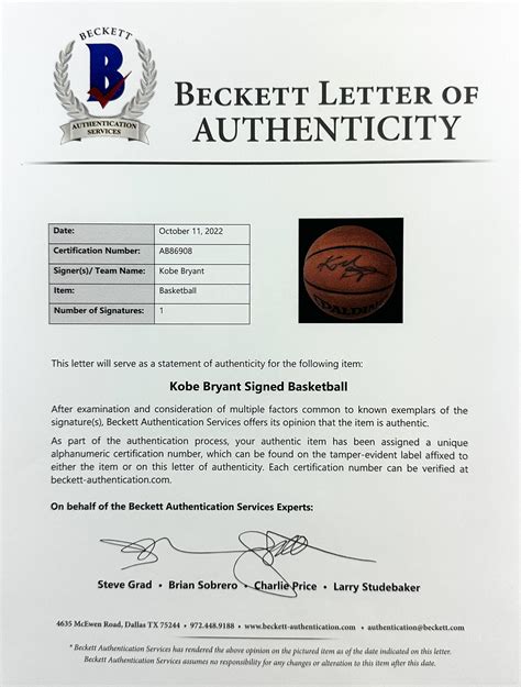 Lot Detail Kobe Bryant Signed Spalding NBA I O Model Basketball PSA