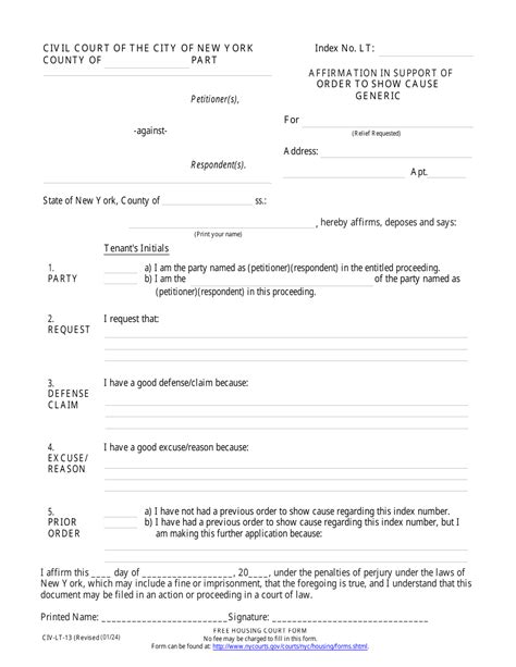 Form Civ Lt 13 Fill Out Sign Online And Download Fillable Pdf New York City Templateroller