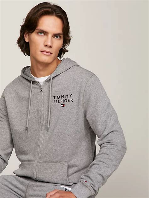 Th Original Lounge Hoodie Met Logo Grijs Tommy Hilfiger