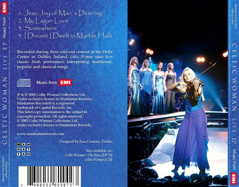 Car Tula Trasera De Celtic Woman Live Ep Portada